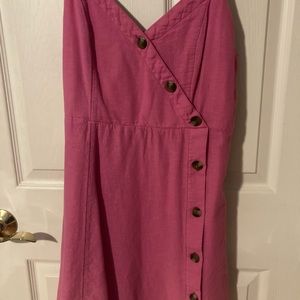 American eagle hot pink button front dress